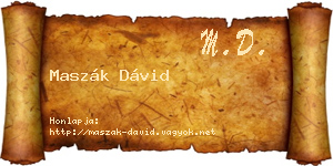 Maszák Dávid névjegykártya